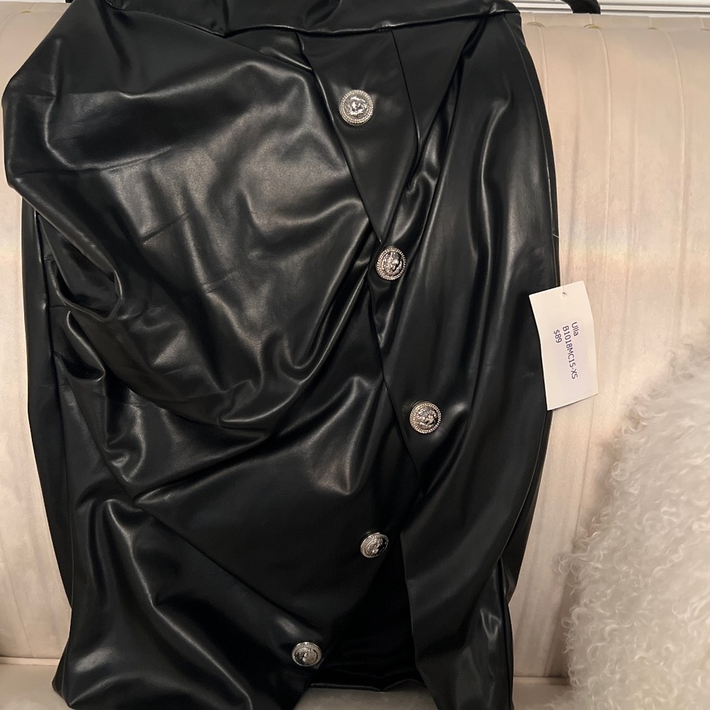 Miss Circle New York leather skirt